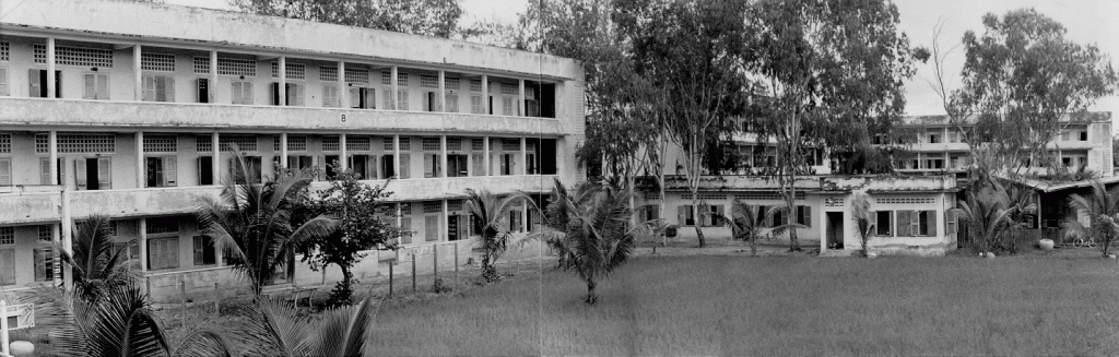 ﻿Tuol Sleng Genocide Museum in Cambodia
Photograph by Ben Kiernan, 1980.